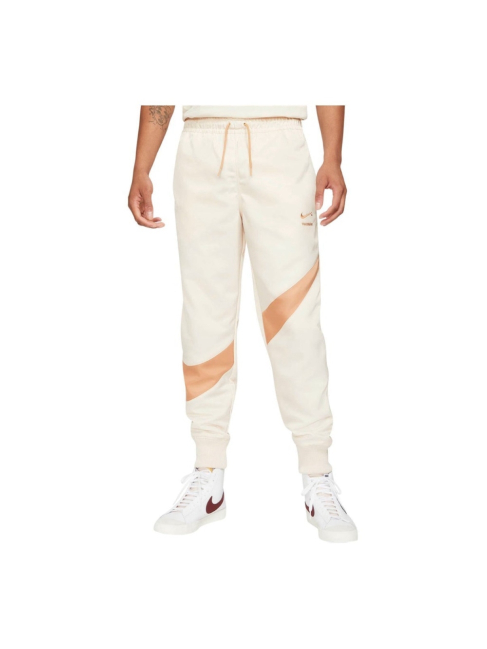 Nike Sportswear Swoosh Water Repellent Tapered Beige Jogger DD6057-219 Men's M